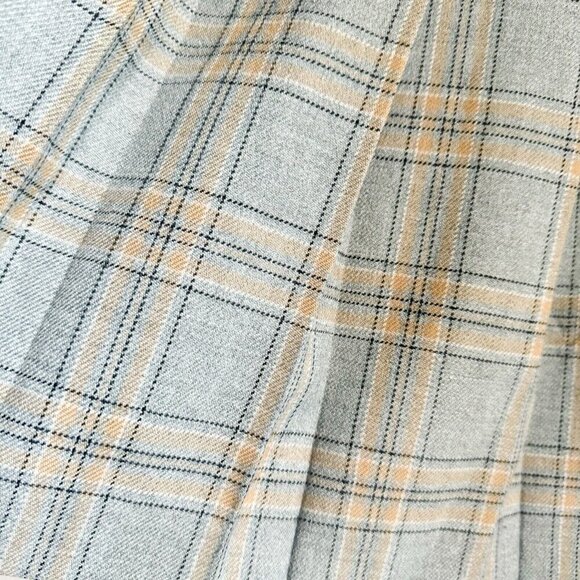 Vintage Hand Made Wool Grey Warm Pleated Midi Skirt S/M - Picture 4 of 6